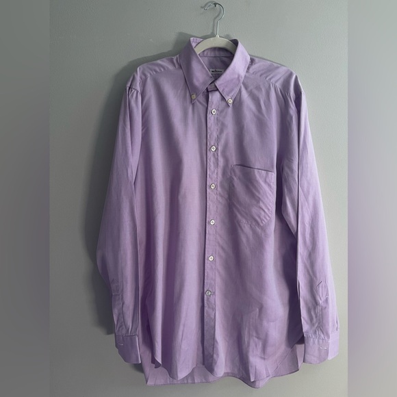 $755 Kiton Pastel Purple Button Down Dress Shirt - Picture 2 of 4